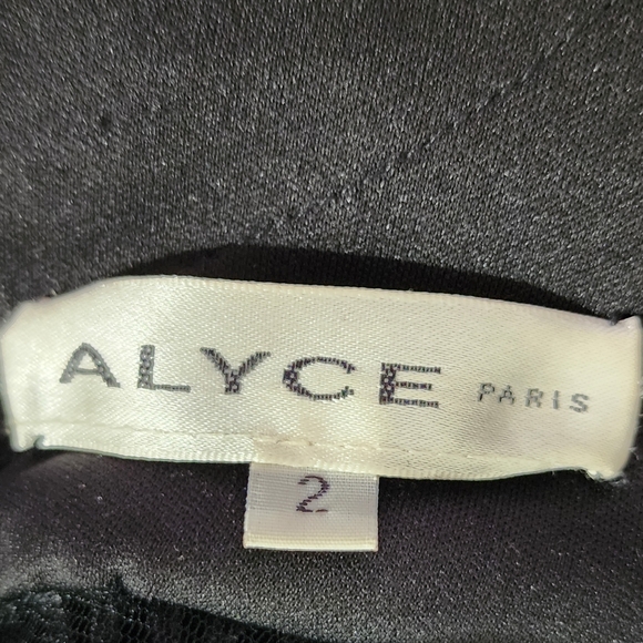 ALYCE PARIS Beaded Full Plunge Neckline Sleeveless Full Length Gown Black Size 2 - Picture 14 of 14